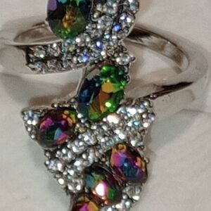Ring Silver with Multicolor Gemstones